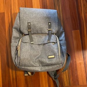 Gray diaper bag backpack